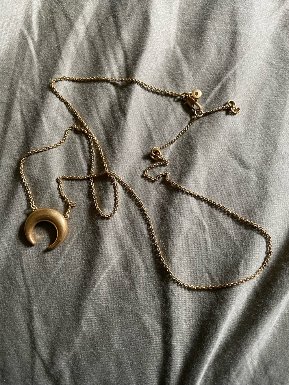 Madewell Gold Chunky Crescent Pendant Necklace